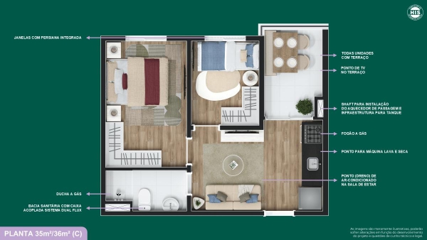 Planta -  - Chaves Imob